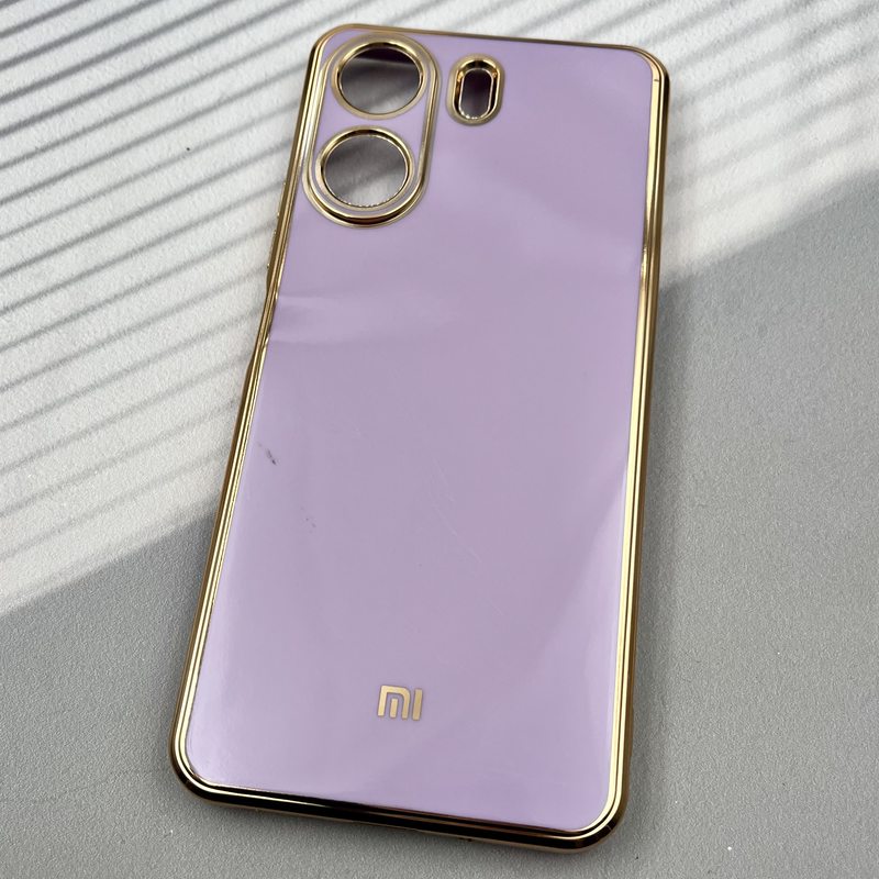 قاب گوشی Redmi 13C / Poco C65 شیائومی ژله ای مای کیس طرح Gold Line دور طلایی محافظ لنز دار یاسی کد 41519 - Image 2