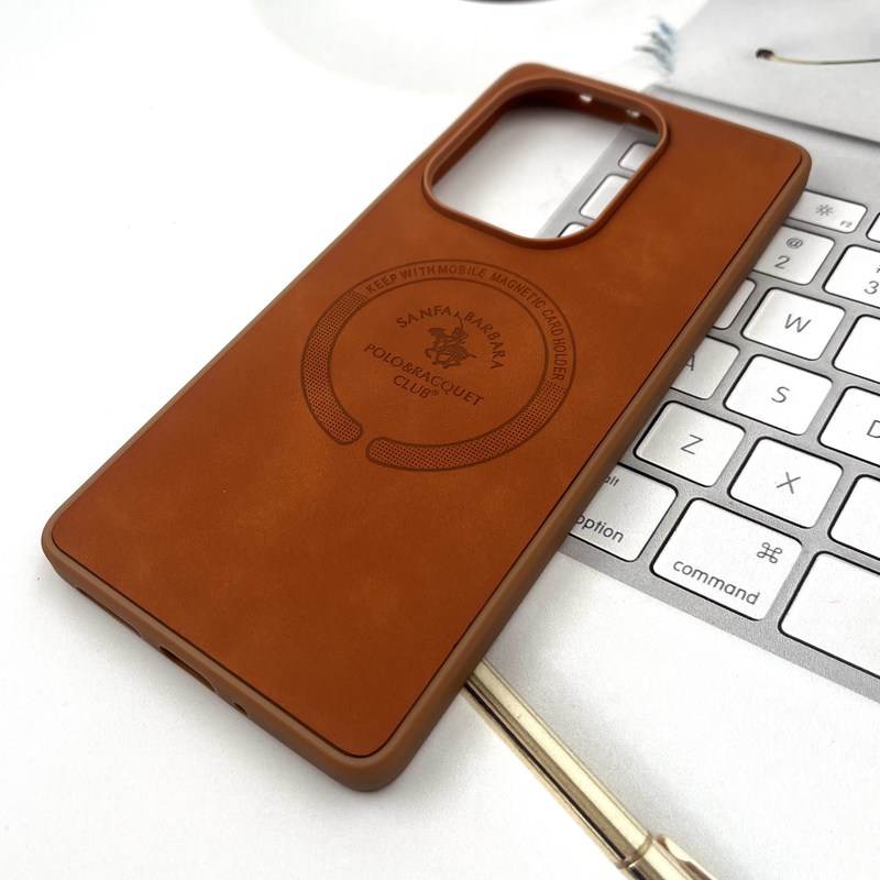 قاب گوشی Redmi Note 14S / Redmi Note 13 Pro 4G / Poco M6 Pro 4G شیائومی Premium Leather چرم طرح مگ سیف Magsafe اسپرت عسلی کد 42091 - Image 2