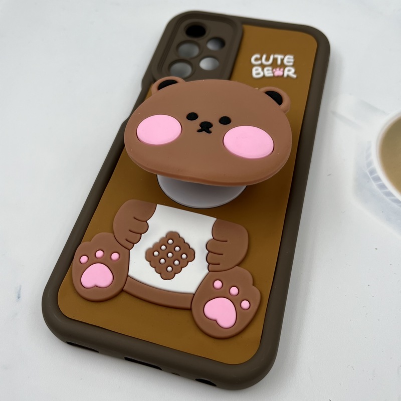قاب گوشی Galaxy A23 سامسونگ Funny Case سیلیکونی پاپ سوکتی عروسکی برجسته طرح تدی محافظ لنز دار کد 44102 - Image 2