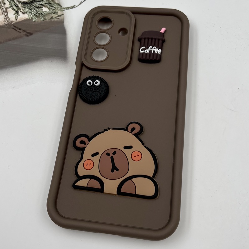 قاب گوشی Galaxy A26 سامسونگ سیلیکونی Bear Case عروسکی خرس کاوایی محافظ لنز دار قهوه ای کد 44161 - Image 2