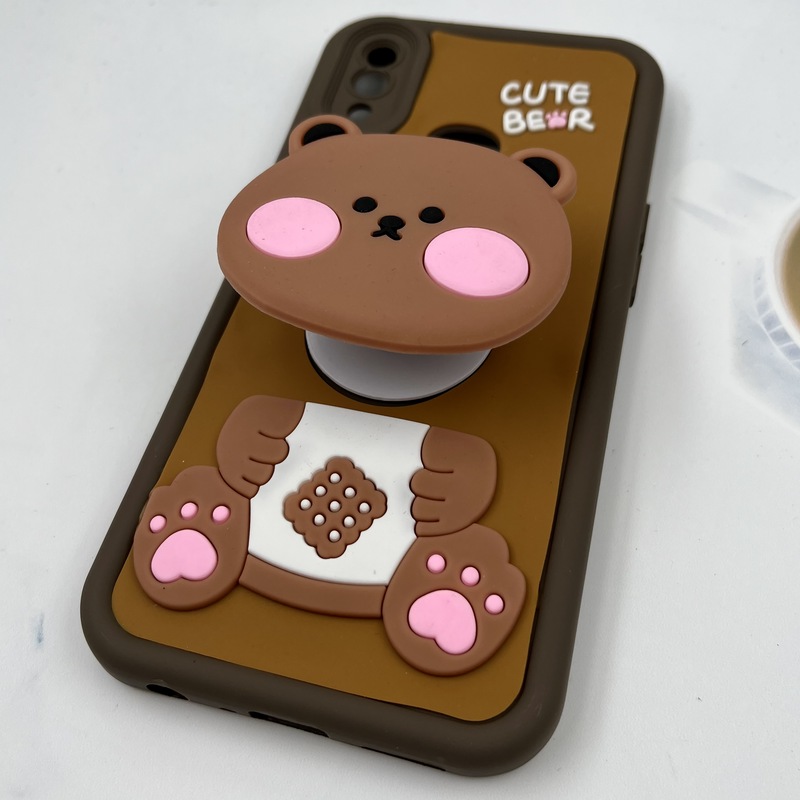 قاب گوشی Galaxy A10S سامسونگ Funny Case سیلیکونی پاپ سوکتی عروسکی برجسته طرح تدی محافظ لنز دار کد 46498 - Image 2