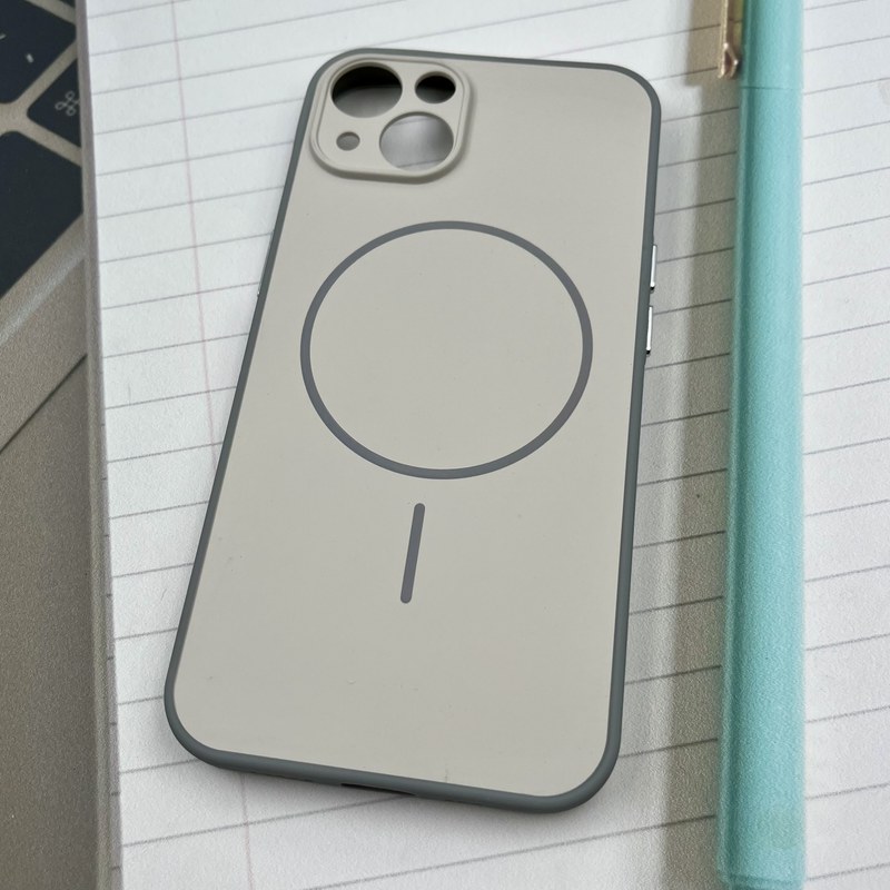 قاب گوشی iPhone 13 آیفون Soft Case پاستلی طرح مگ سیف Magsafe محافظ لنز دار کرمی کد 47140 - Image 2