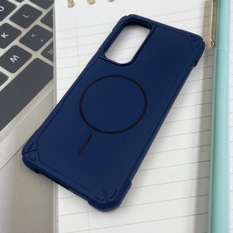 قاب گوشی Galaxy A35 سامسونگ Shield Case ضد ضربه سیلیکونی ایربگ دار طرح مگ سیف Magsafe سرمه ای کد 49501 - Image 2