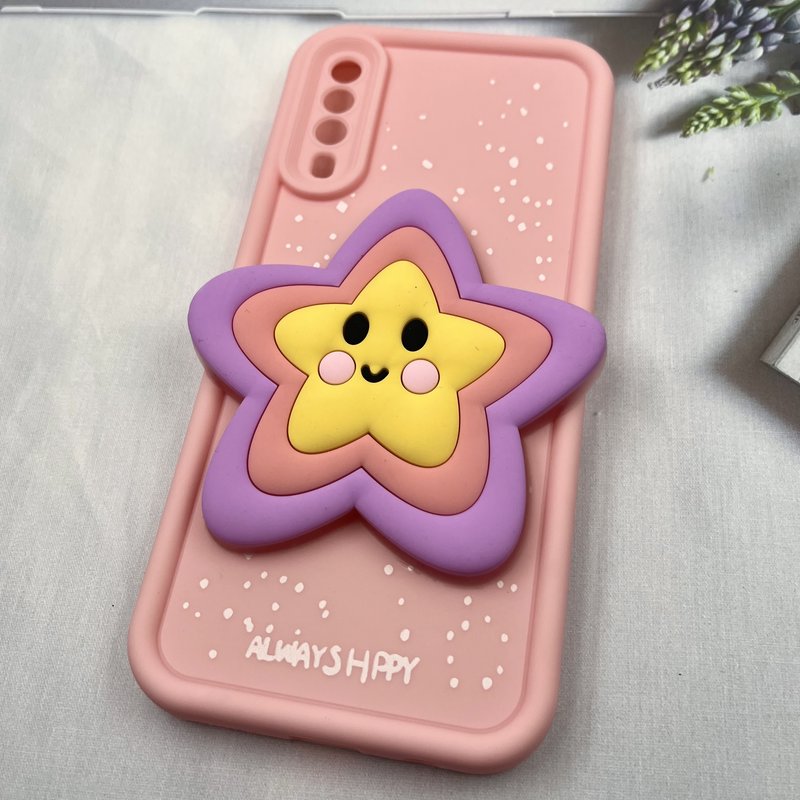 قاب گوشی Galaxy A30S / Galaxy A50S / Galaxy A50 سامسونگ سیلیکونی Lovely Case چراغ دار عروسکی برجسته طرح ستاره گلبهی محافظ لنز دار کد 584030 - Image 2