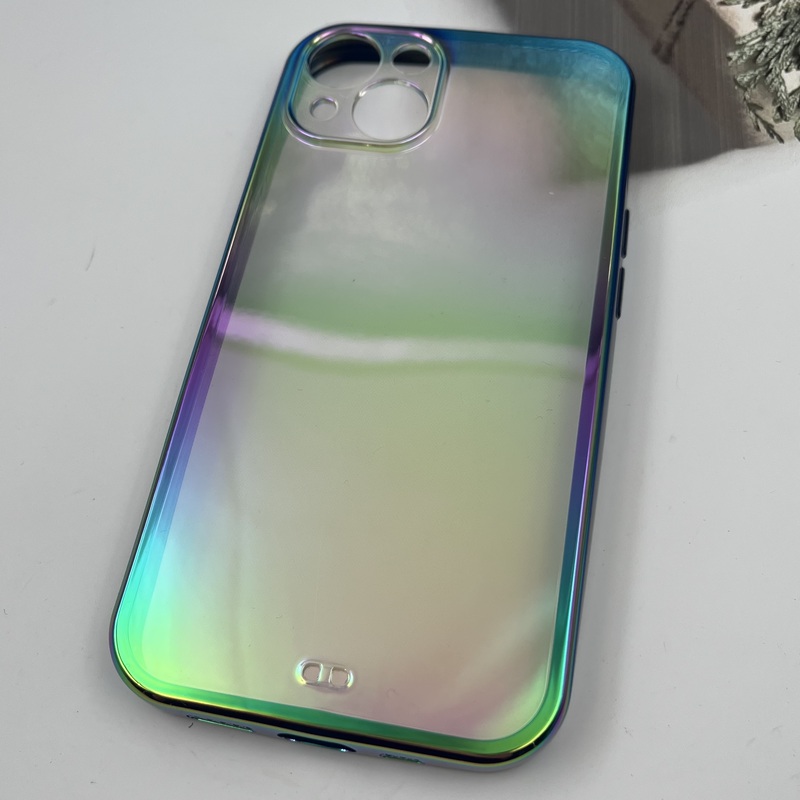 قاب گوشی iPhone 13 آیفون شفاف Clear Case رنگین کمانی محافظ لنز دار سبز کد 597135 - Image 2