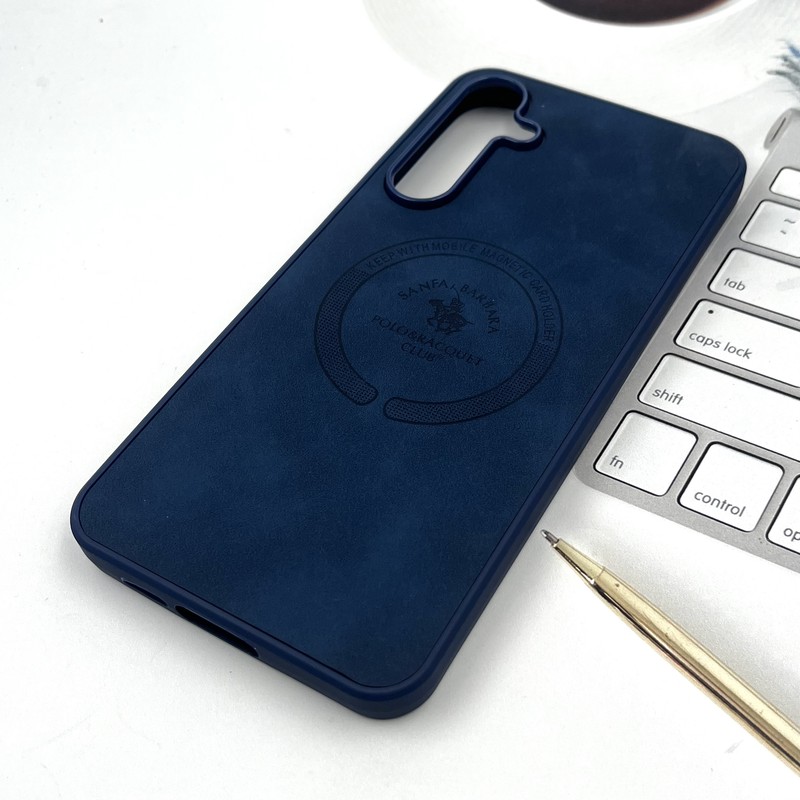 قاب گوشی Galaxy A55 سامسونگ Premium Leather چرم طرح مگ سیف Magsafe اسپرت سرمه ای کد 60256 - Image 2