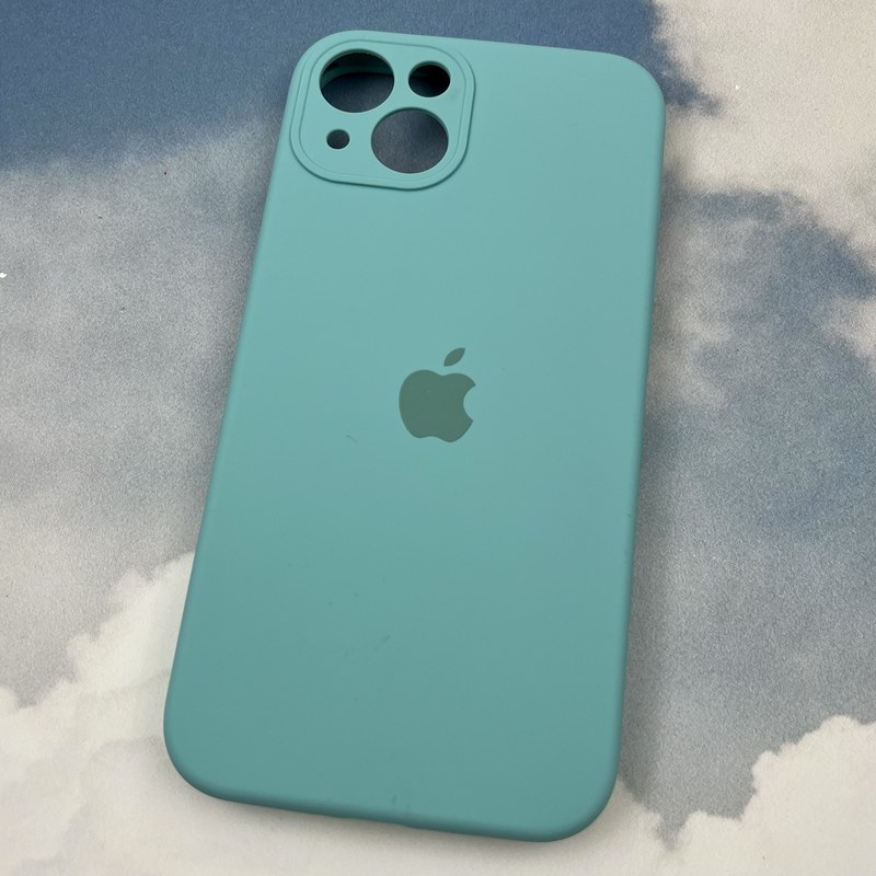 قاب گوشی iPhone 13 آیفون سیلیکونی پاک کنی اورجینال داخل پارچه ای محافظ لنز دار رنگ فیروزه ای کد 61214 - Image 2
