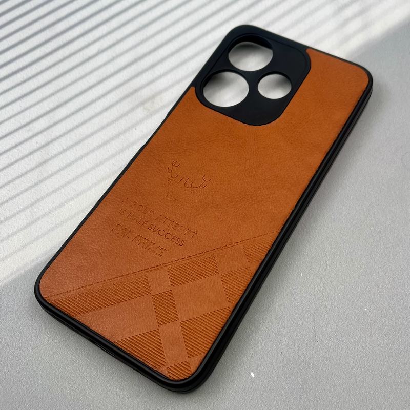 قاب گوشی Redmi 13 / Redmi 13x / Poco M6 4G شیائومی چرمی ژله ای طرح گوزنی DEER محافظ لنز دار ایربگ دار عسلی کد 61346 - Image 2