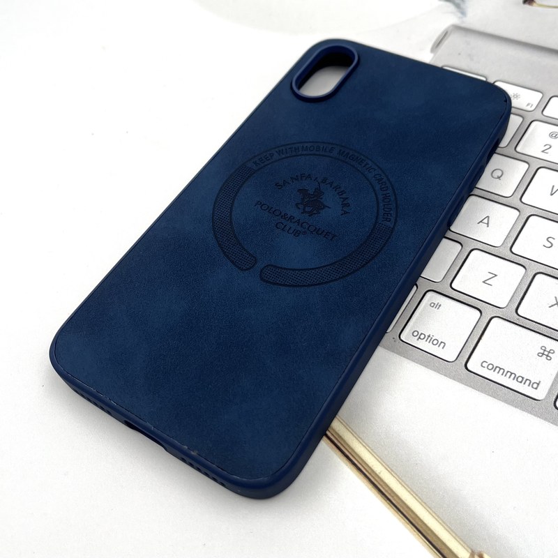 قاب گوشی iPhone X / iPhone XS آیفون Premium Leather چرم طرح مگ سیف Magsafe اسپرت سرمه ای کد 65353 - Image 2