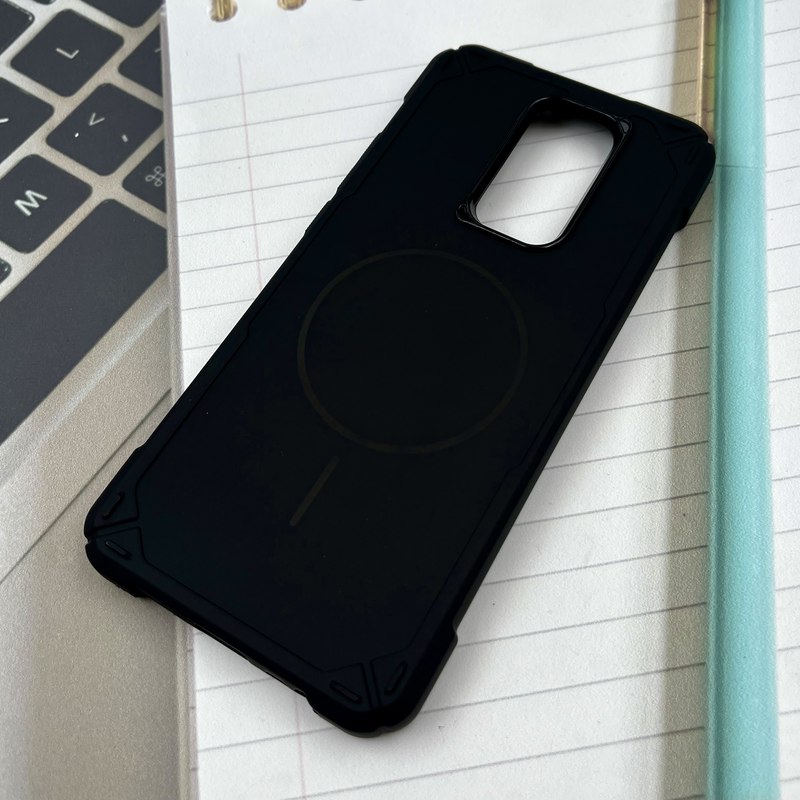 قاب گوشی Redmi 9 / Poco M2 شیائومی Shield Case ضد ضربه سیلیکونی ایربگ دار طرح مگ سیف Magsafe مشکی کد 65457 - Image 2