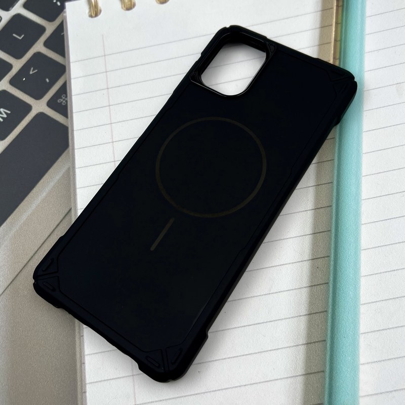 قاب گوشی Galaxy A06 سامسونگ Shield Case ضد ضربه سیلیکونی ایربگ دار طرح مگ سیف Magsafe مشکی کد 68917 - Image 2
