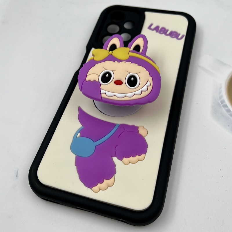 قاب گوشی Galaxy A23 سامسونگ Funny Case سیلیکونی پاپ سوکتی عروسکی برجسته طرح لبوبو بنفش محافظ لنز دار کد 72396 - Image 2