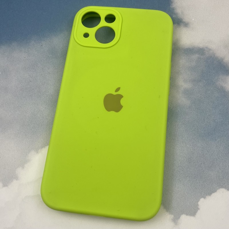 قاب گوشی iPhone 13 آیفون سیلیکونی پاک کنی اورجینال داخل پارچه ای محافظ لنز دار رنگ فسفری کد 73183 - Image 2