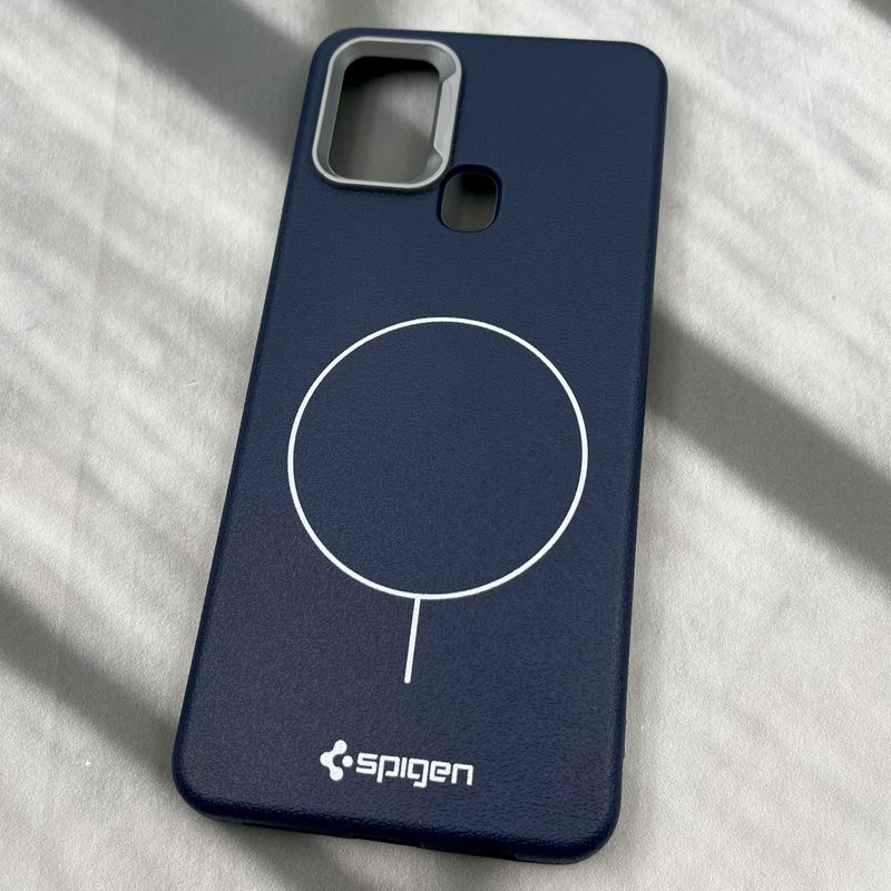 قاب گوشی Galaxy A21S سامسونگ Spigen Case سیلیکونی طرح مگ سیف Magsafe لنز کروم سرمه ای کد 74113 - Image 2