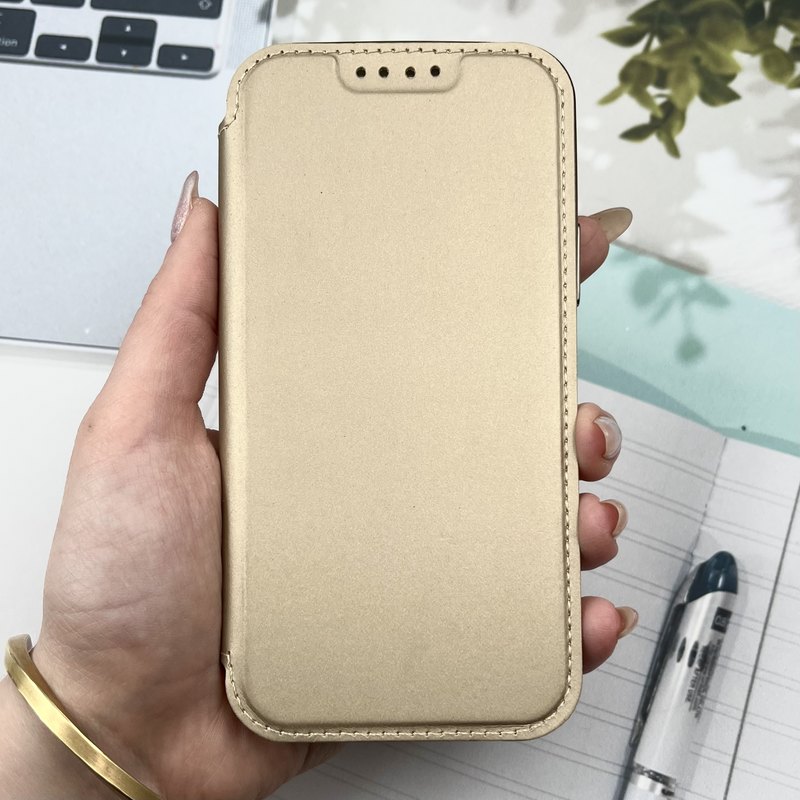 کیف گوشی iPhone 12 آیفون الکترو استاتیک Wallet Case مگ سیف Magsafe اورجینال محافظ لنز دار گلسی طلایی کد 79205 - Image 2
