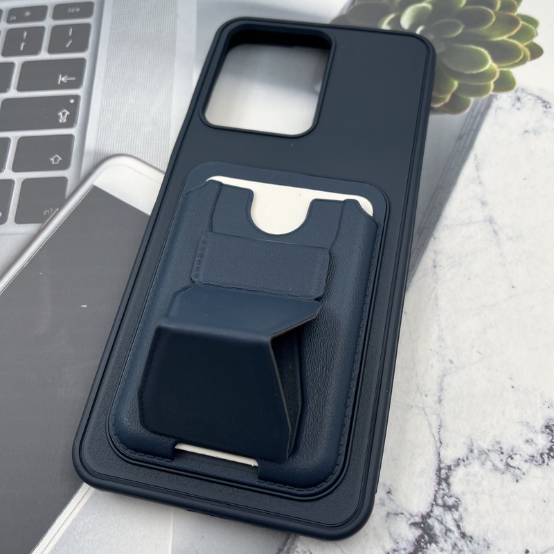 قاب گوشی Redmi 13C / Poco C65 شیائومی Wallet Case کلاسیک جاکارتی دار چرم استند شو سرمه ای کد 793734 - Image 2