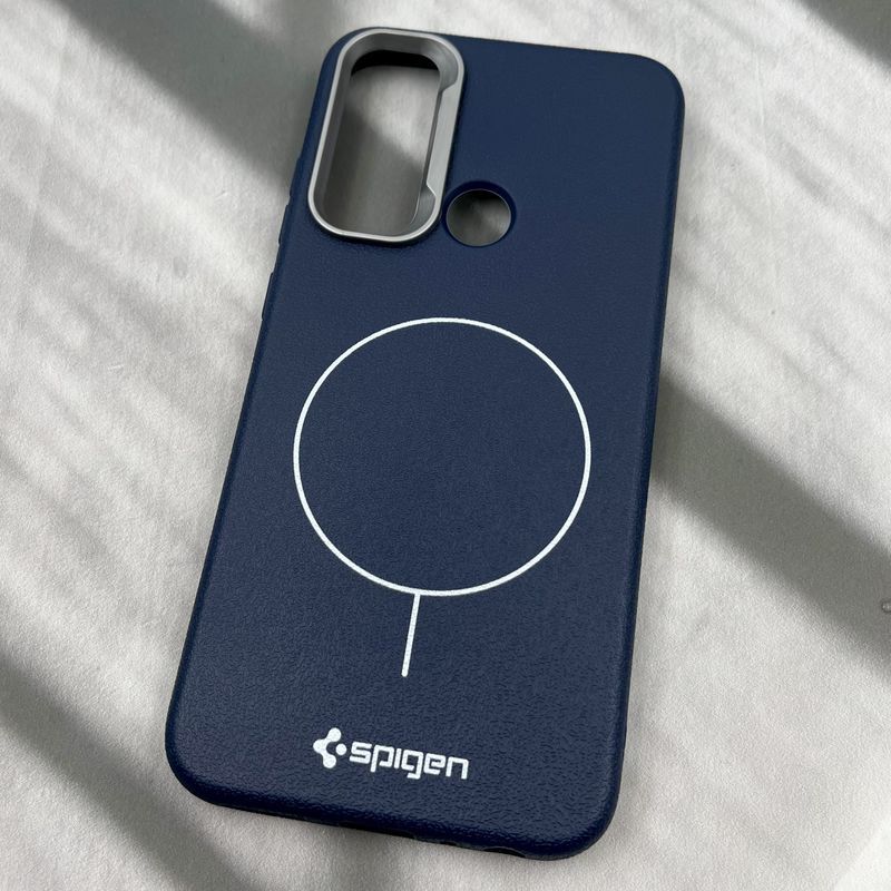 قاب گوشی Redmi Note 8 / Redmi Note 8 2021 شیائومی Spigen Case سیلیکونی طرح مگ سیف Magsafe لنز کروم سرمه ای کد 84228 - Image 2