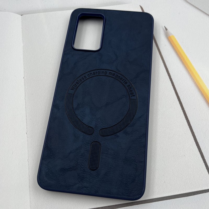 قاب گوشی Galaxy A32 4G سامسونگ چرم Pouker Case طرح مگ سیف Magsafe کلاسیک سرمه ای کد 84572 - Image 2
