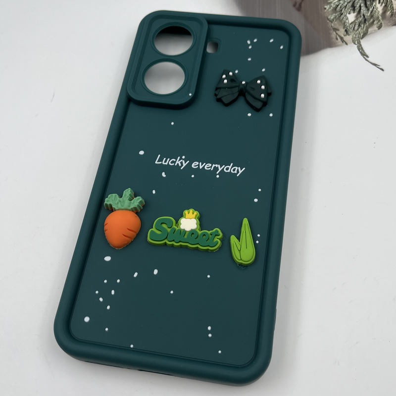 قاب گوشی Poco X7 Pro شیائومی سیلیکونی Solid Case ضد ضربه عروسکی برجسته فانتزی محافظ لنز دار سبز کد 101779 - Image 2