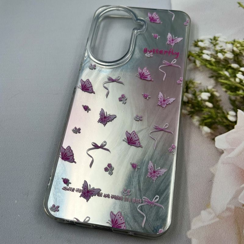 قاب گوشی Redmi A5 / Poco C71 شیائومی Luxury Case ایربگ دار براش طرح پاپیون و پروانه لنز برجسته کد 122138 - Image 2