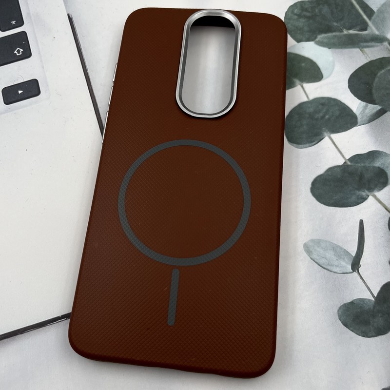 قاب گوشی Redmi Note 8 Pro شیائومی Silicon Case سیلیکونی طرح مگ سیف Magsafe لنز کروم سوزنی قهوه ای کد 15536 - Image 2