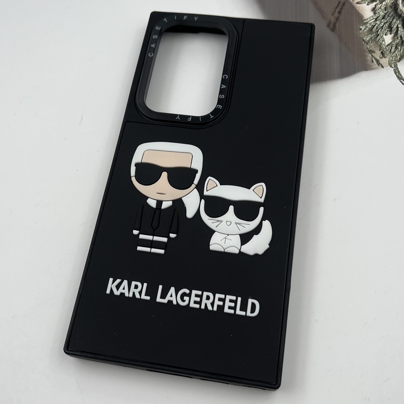 قاب گوشی Galaxy S23 Ultra سامسونگ سیلیکونی CASETIFY طرح برجسته کارل مشکی کد 207659 - Image 2