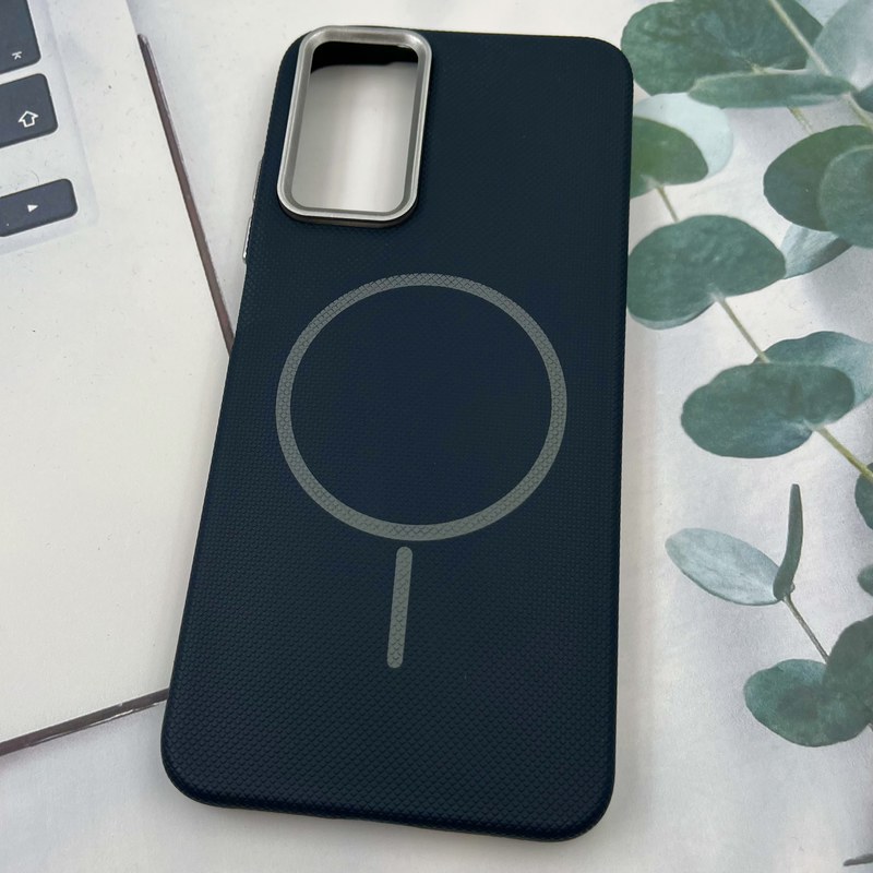قاب گوشی Redmi Note 11 4G / Redmi Note 11S شیائومی Silicon Case سیلیکونی طرح مگ سیف Magsafe لنز کروم سوزنی سرمه ای کد 33775 - Image 2