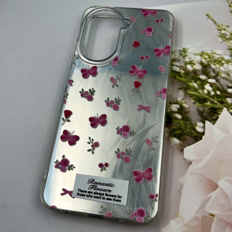 قاب گوشی Redmi A5 / Poco C71 شیائومی Luxury Case ایربگ دار براش طرح گل و پروانه لنز برجسته کد 427012 - Image 2