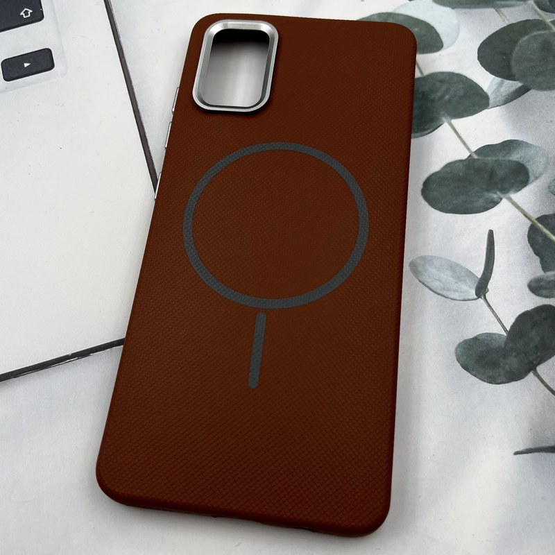 قاب گوشی Galaxy A51 سامسونگ Silicon Case سیلیکونی طرح مگ سیف Magsafe لنز کروم سوزنی قهوه ای کد 42973 - Image 2