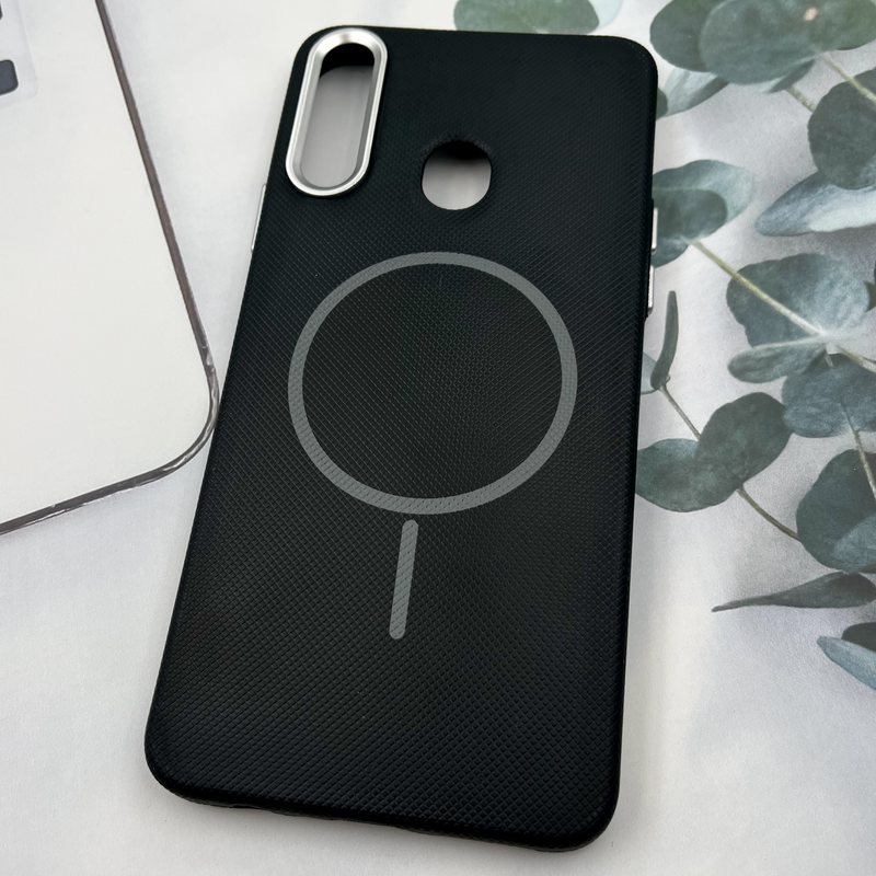 قاب گوشی Galaxy A20S سامسونگ Silicon Case سیلیکونی طرح مگ سیف Magsafe لنز کروم سوزنی مشکی کد 43333 - Image 2