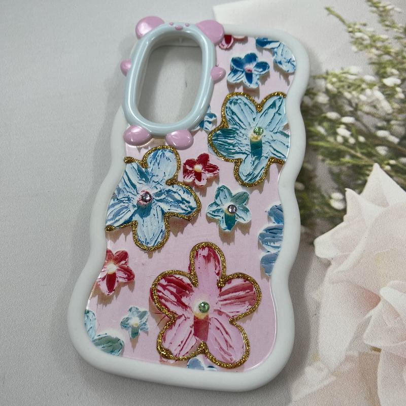قاب گوشی Galaxy S23 FE سامسونگ سیلیکونی Flower Case طرح گل نگین برجسته ایربگ دار کد 482723 - Image 2