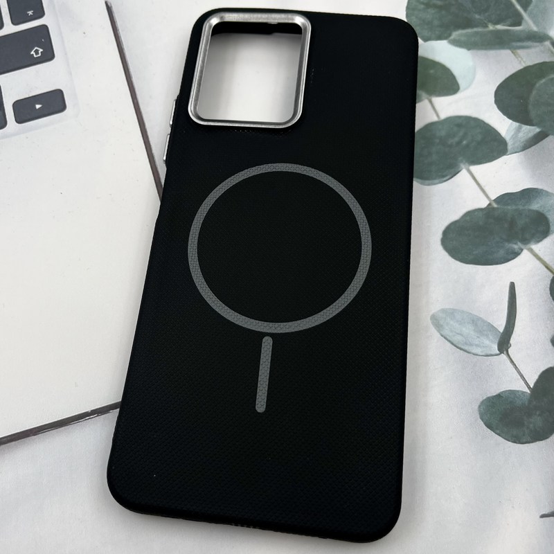 قاب گوشی Redmi Note 12 4G شیائومی Silicon Case سیلیکونی طرح مگ سیف Magsafe لنز کروم سوزنی مشکی کد 48379 - Image 2
