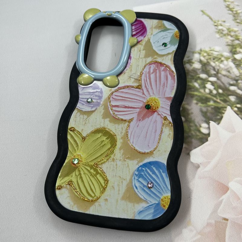 قاب گوشی Galaxy S23 FE سامسونگ سیلیکونی Flower Case طرح گل نگین برجسته ایربگ دار کد 560102 - Image 2