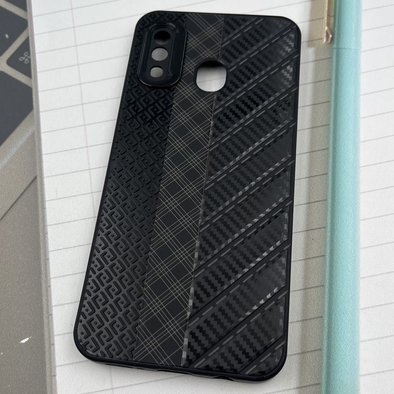 قاب گوشی Galaxy A20 / A30 سامسونگ Carbon Mixture سیلیکونی اسپرت طرح دار محافظ لنز دار مشکی کد 564697 - Image 2
