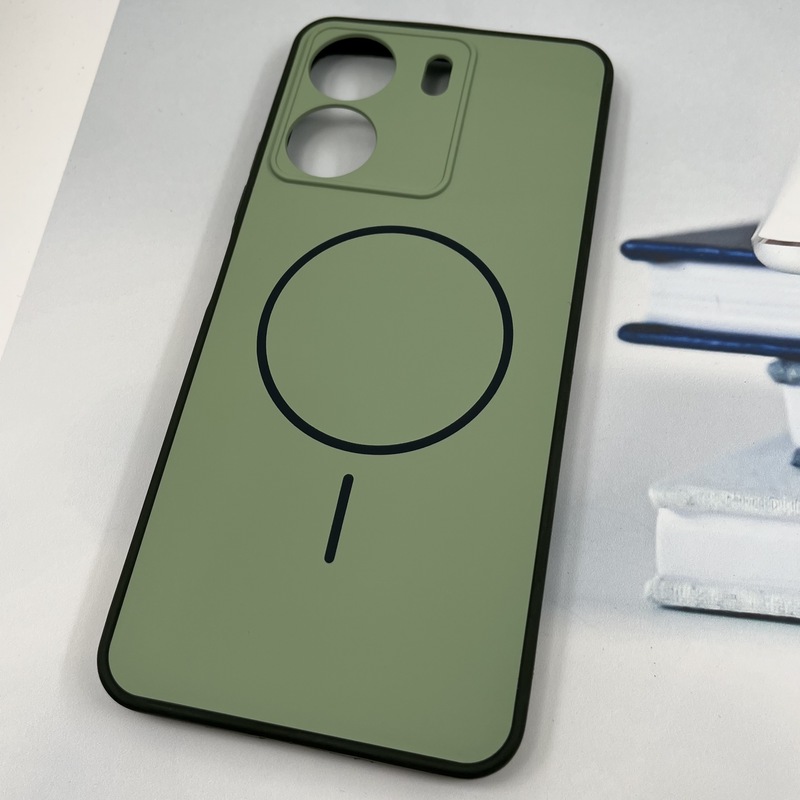 قاب گوشی Redmi 13C / Poco C65 شیائومی سیلیکونی Soft Case پاستلی طرح مگ سیف Magsafe محافظ لنز دار سبز روشن کد 57492 - Image 2