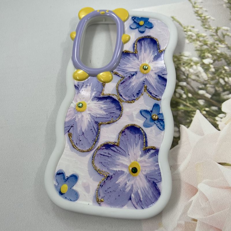 قاب گوشی Galaxy S23 FE سامسونگ سیلیکونی Flower Case طرح گل نگین برجسته ایربگ دار کد 591193 - Image 2