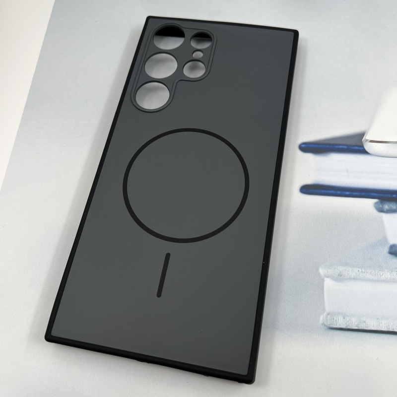 قاب گوشی Galaxy S23 Ultra سامسونگ سیلیکونی Soft Case پاستلی طرح مگ سیف Magsafe محافظ لنز دار تیتانیوم کد 66599 - Image 2