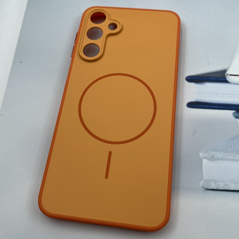 قاب گوشی Galaxy A16 سامسونگ سیلیکونی Soft Case پاستلی طرح مگ سیف Magsafe محافظ لنز دار نارنجی کد 76339 - Image 2
