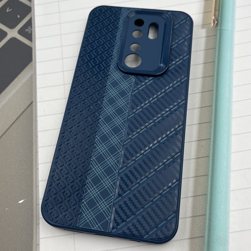 قاب گوشی Redmi Note 8 Pro شیائومی Carbon Mixture سیلیکونی اسپرت طرح دار محافظ لنز دار سرمه ای کد 783129 - Image 2