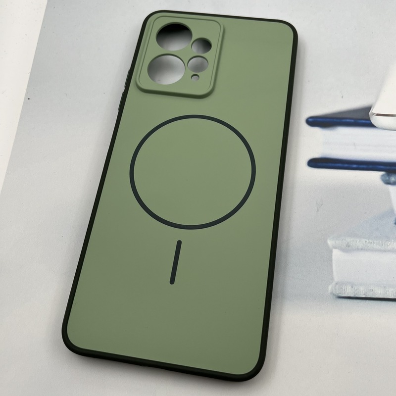 قاب گوشی Redmi Note 12 4G شیائومی سیلیکونی Soft Case پاستلی طرح مگ سیف Magsafe محافظ لنز دار سبز روشن کد 80839 - Image 2