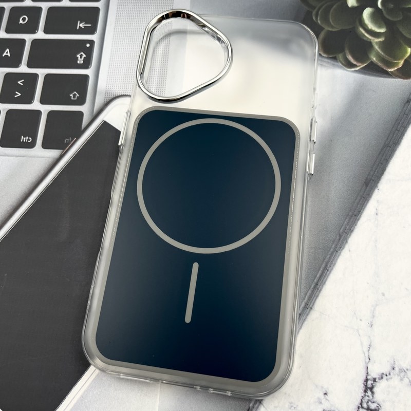 قاب گوشی iPhone 16 آیفون Unique Case مگ سیف Magsafe اورجینال مات لنز Silver برجسته سرمه ای کد 845239 - Image 2