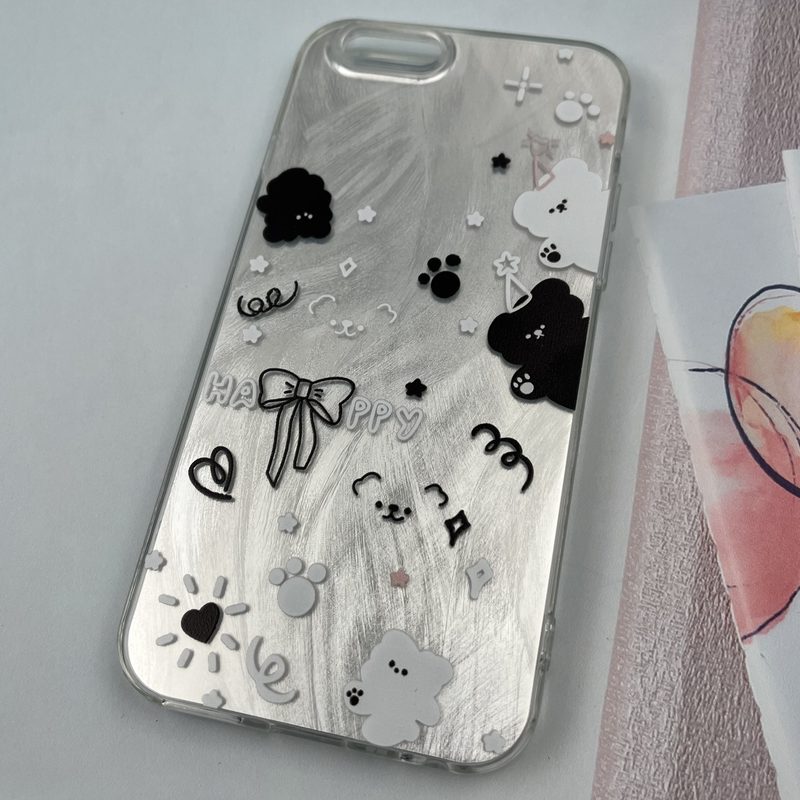 قاب گوشی iPhone 6 / iPhone 6S آیفون Luxury Case ایربگ دار براش طرح سگ نقره ای کد 937358 - Image 2