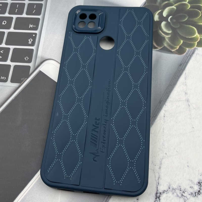 قاب گوشی Redmi 9C / Redmi 10A / Poco C3 شیائومی پافری لوزی طرح دوخت محافظ لنز دار سرمه ای کد 976982 - Image 2