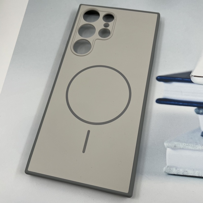 قاب گوشی Galaxy S23 Ultra سامسونگ سیلیکونی Soft Case پاستلی طرح مگ سیف Magsafe محافظ لنز دار سفید کد 99709 - Image 2