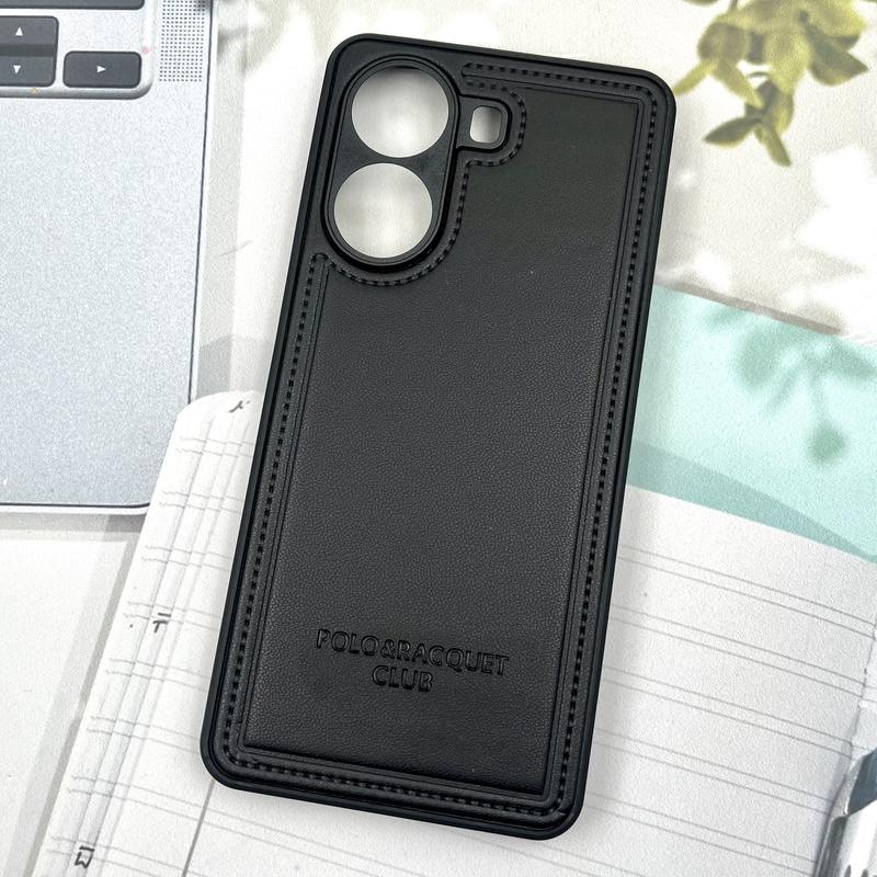 قاب گوشی Poco X7 Pro شیائومی چرمی طرح دوخت POLO پولو کلاسیک محافظ لنز دار مشکی کد 154890 - Image 2