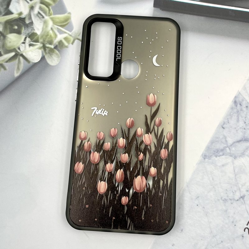 قاب گوشی Redmi Note 8 / Redmi Note 8 2021 شیائومی New So Cool اورجینال کروم لنز برجسته طرح گل لاله صورتی کد 168315 - Image 2