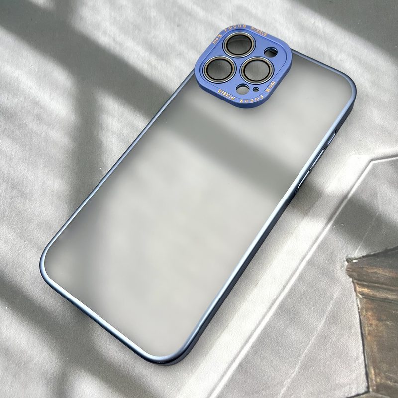 قاب گوشی iPhone 13 Pro Max آیفون مات Q Series اورجینال Focus Pixels محافظ لنز دار شیشه ای آبی کد 348895 - Image 2