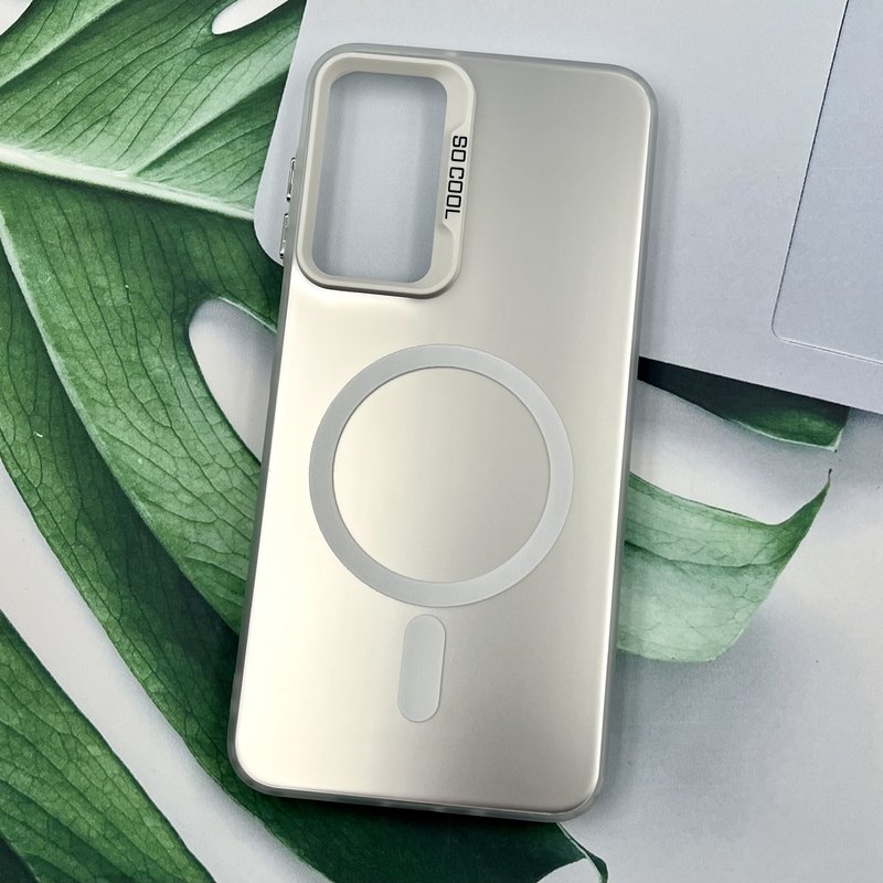 قاب گوشی Galaxy A16 سامسونگ So Cool اورجینال طرح مگ سیف Magsafe دکمه Silver نقره ای کد 36638 - Image 2