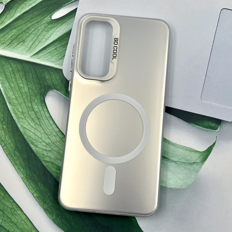 قاب گوشی Galaxy A55 سامسونگ So Cool اورجینال طرح مگ سیف Magsafe دکمه Silver نقره ای کد 36906 - Image 2