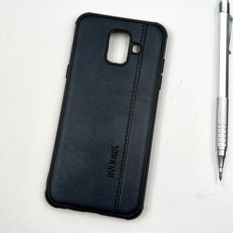 قاب گوشی Galaxy A6 2018 سامسونگ چرمی طرح دوخت RYOURK کلاسیک ایربگ دار سرمه ای کد 39351 - Image 2